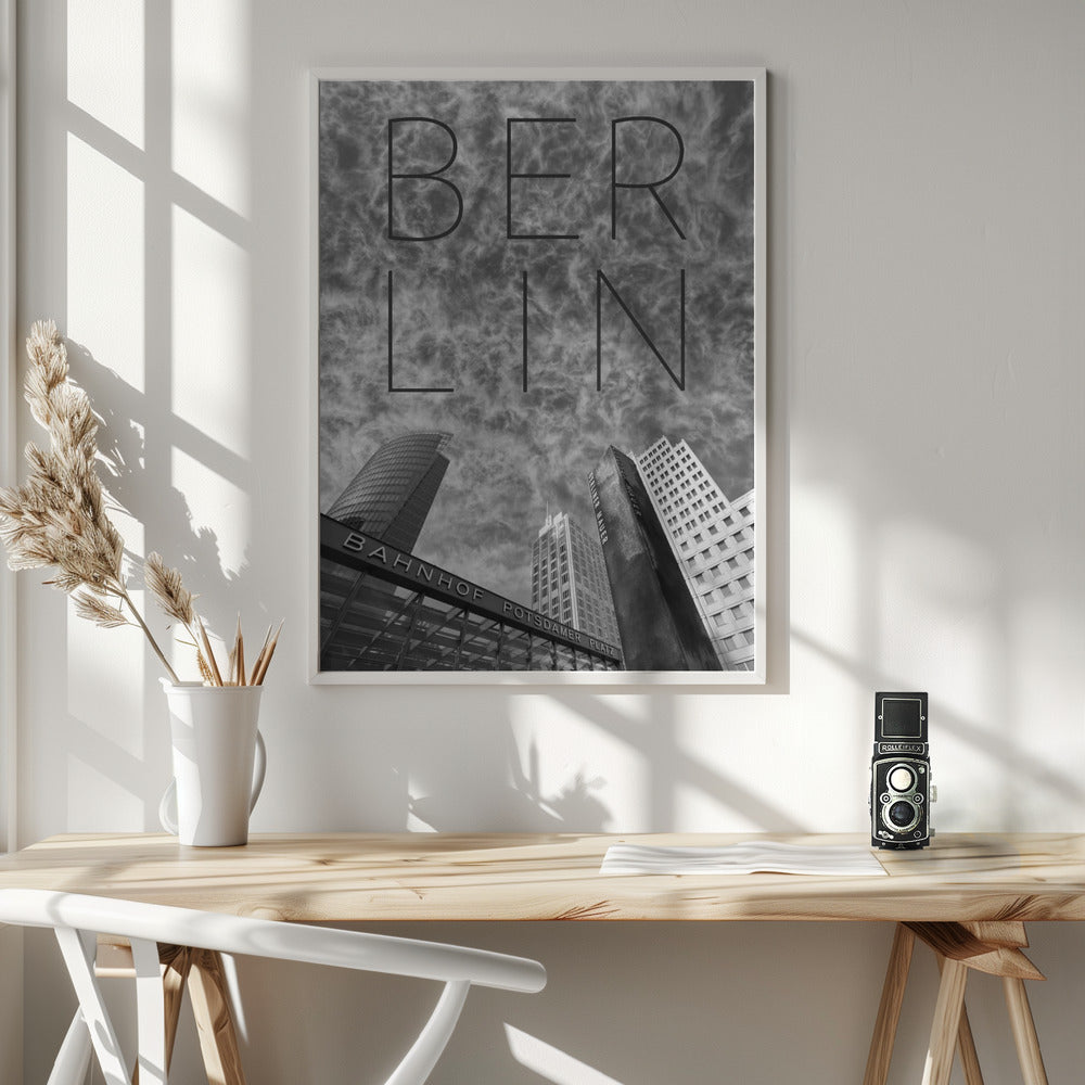 BERLIN Potsdamer Platz | Text & Skyline Poster